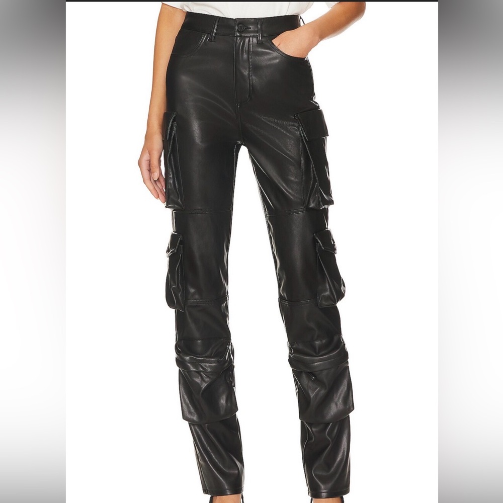 AFRM shane high waist cargo pants leather size 28